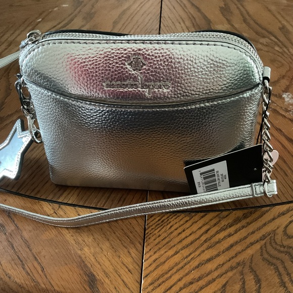 Nanette Lepore Silver Metallic Crossbody Bag - Picture 4 of 7